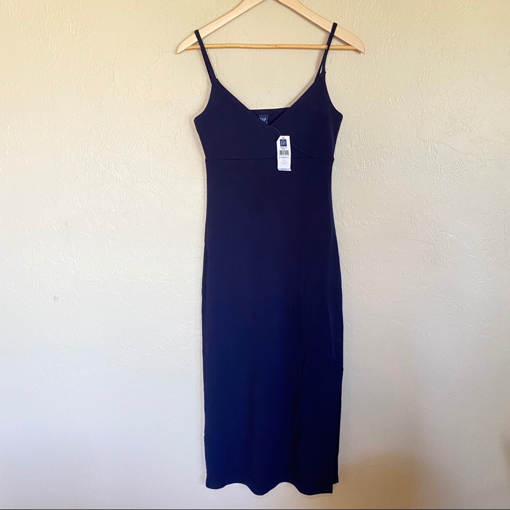 GAP Midi Navy Blue Dress with Slit